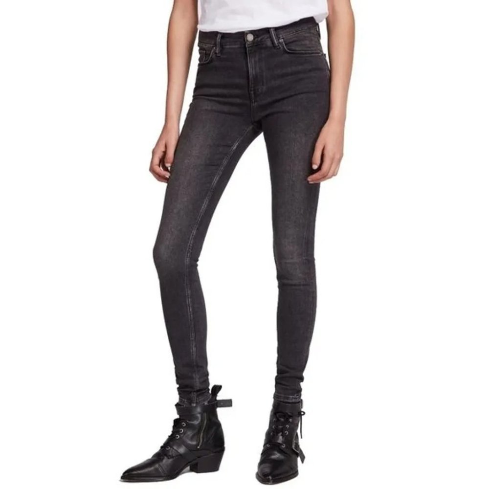 ALL SAINTS Grace Ankle Jean, Washed Black